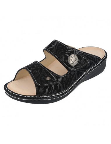 Womens Finn Comfort Moorea in Black Delizia le des métaux précieux