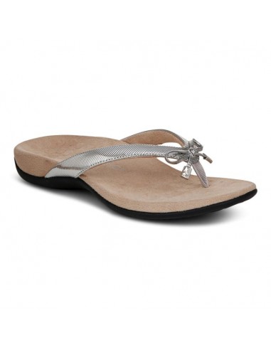 Womens Vionic Bella Toe Post Sandal in Aluminum destockage