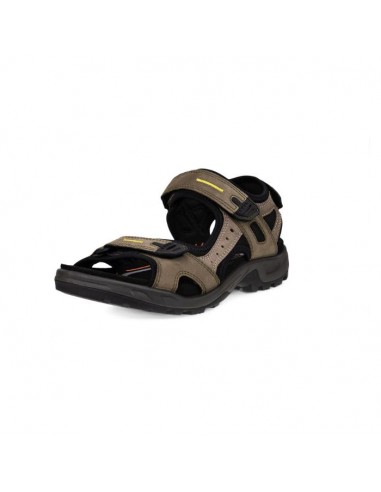 Mens Ecco Yucatan Sandal in Tarmac/Moon Rock pas chere