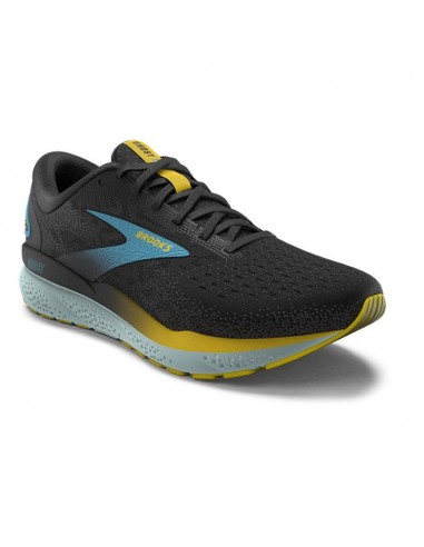 Mens Brooks Running Ghost 16 in Black/Forged Iron/Blue en linge