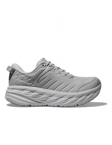 Womens Hoka Bondi SR (Slip Resistant) in Harbor Mist/Lunar Rock les muscles