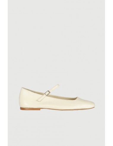 Julieta Mary Janes in Ivory Leather de technologie