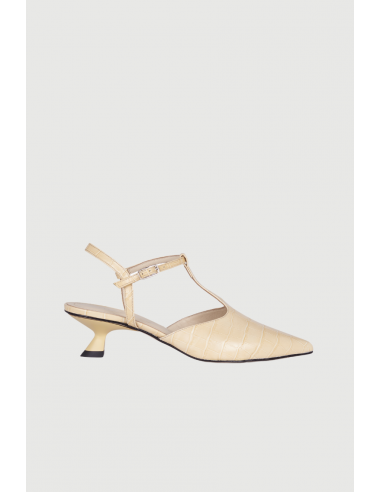 Camila Pumps in Vanilla croc-effect Leather les ctes