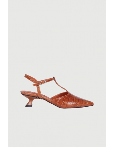 Camila Pumps in Caramel croc-effect Leather En savoir plus