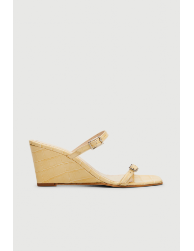 Olivia Sandals in Vanilla croc-effect Leather Voir les baskets